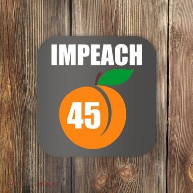 Impeach 45 Peach Emoji Anti Trump Impeachment Coaster