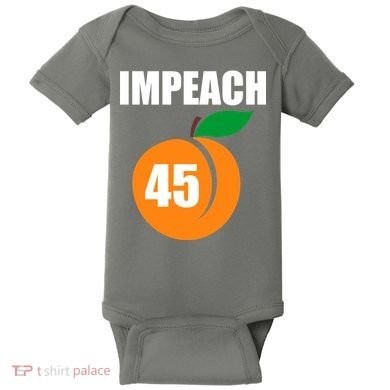 Impeach 45 Peach Emoji Anti Trump Impeachment Baby Bodysuit