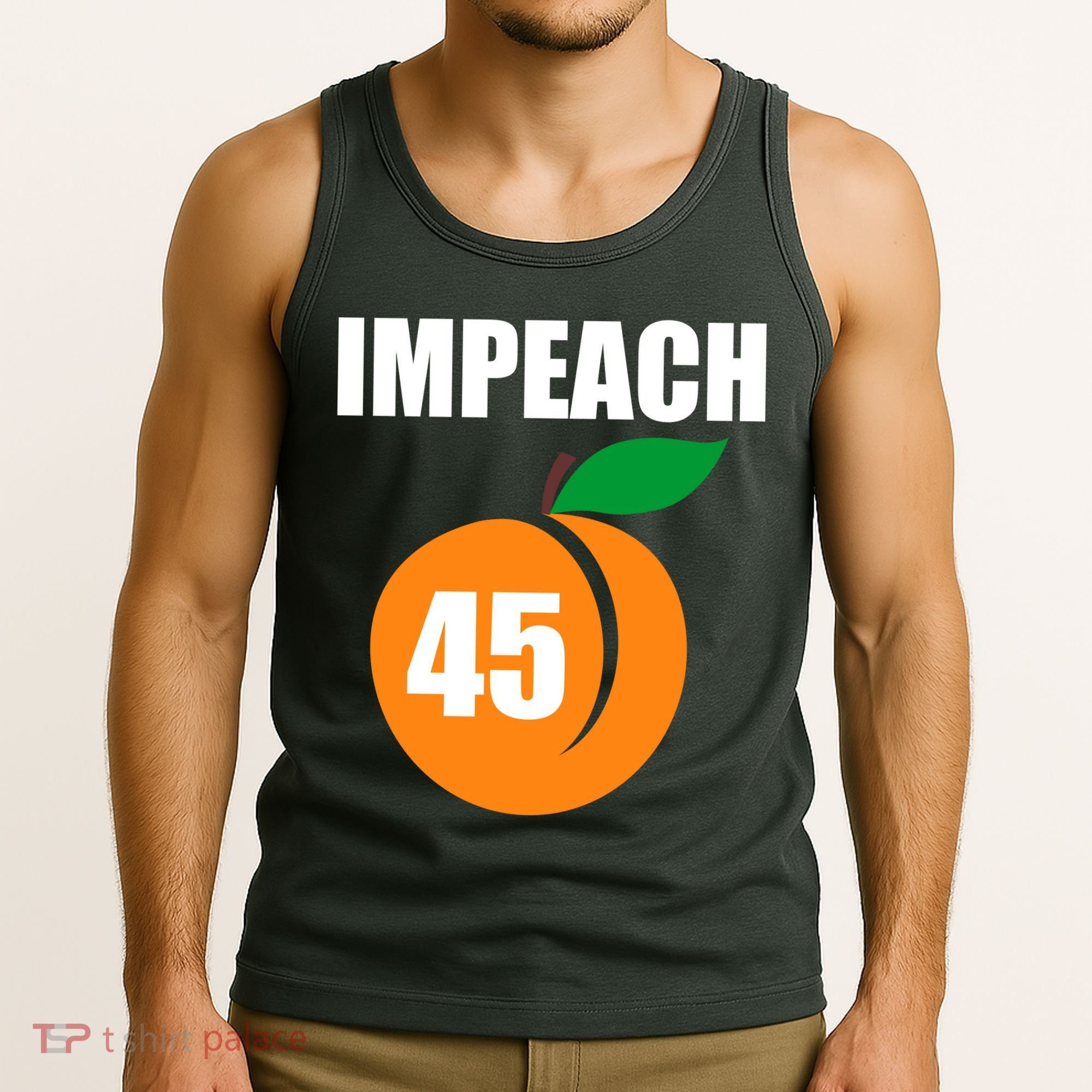 Impeach 45 Peach Emoji Anti Trump Impeachment Tank Top