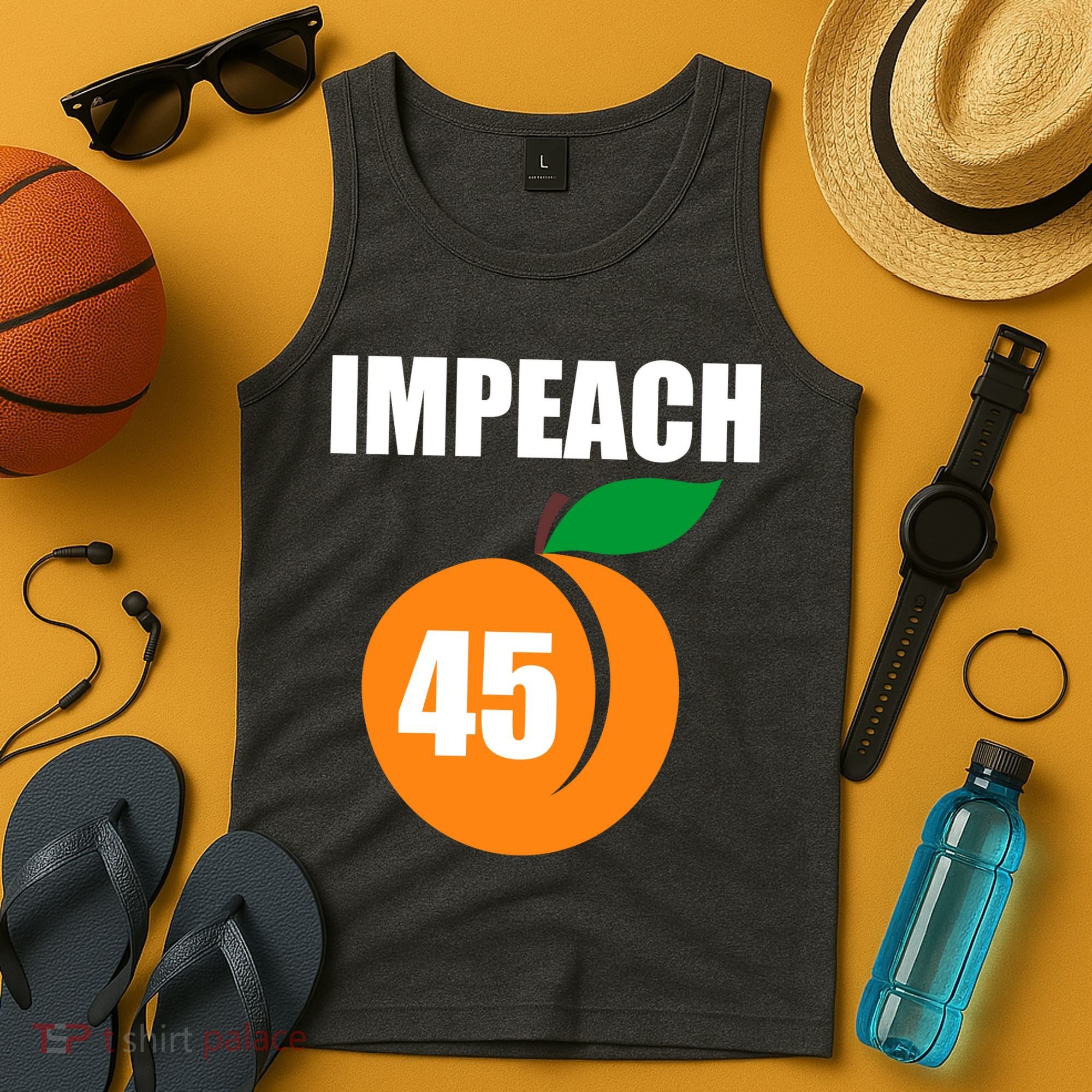 Impeach 45 Peach Emoji Anti Trump Impeachment Tank Top