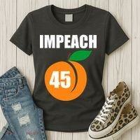 Impeach 45 Peach Emoji Anti Trump Impeachment Women's T-Shirt thumb 3