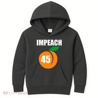 Impeach 45 Peach Emoji Anti Trump Impeachment Kids Hoodie thumb 0