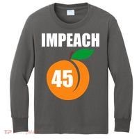 Impeach 45 Peach Emoji Anti Trump Impeachment Kids Long Sleeve Shirt thumb 0
