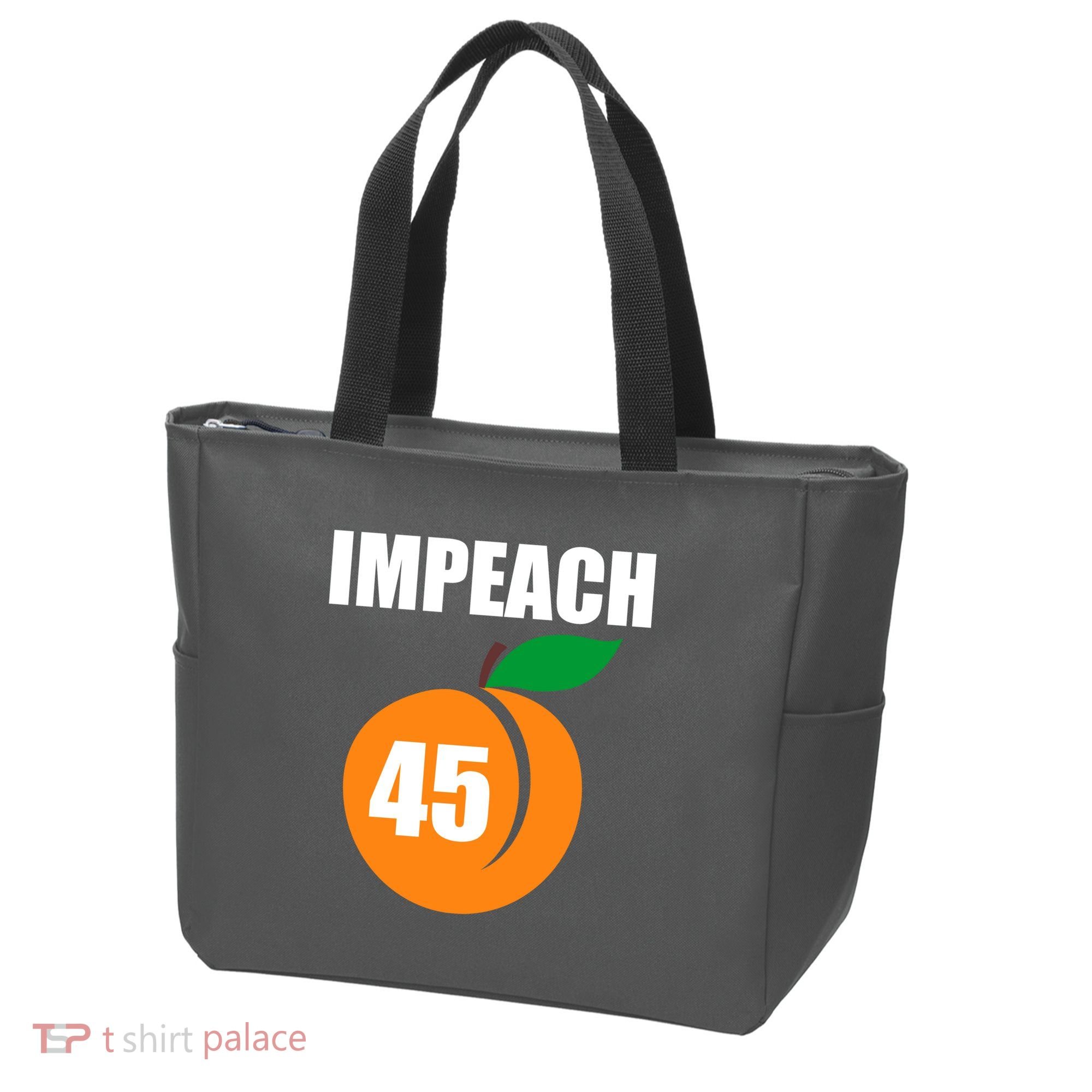 Impeach 45 Peach Emoji Anti Trump Impeachment Tote Bag