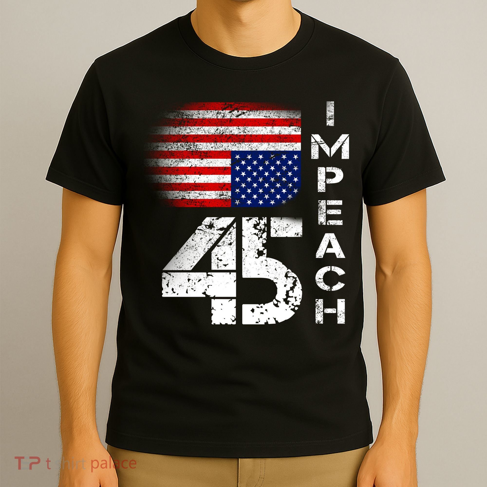 Impeach 45 Upside down Flag  T-Shirt