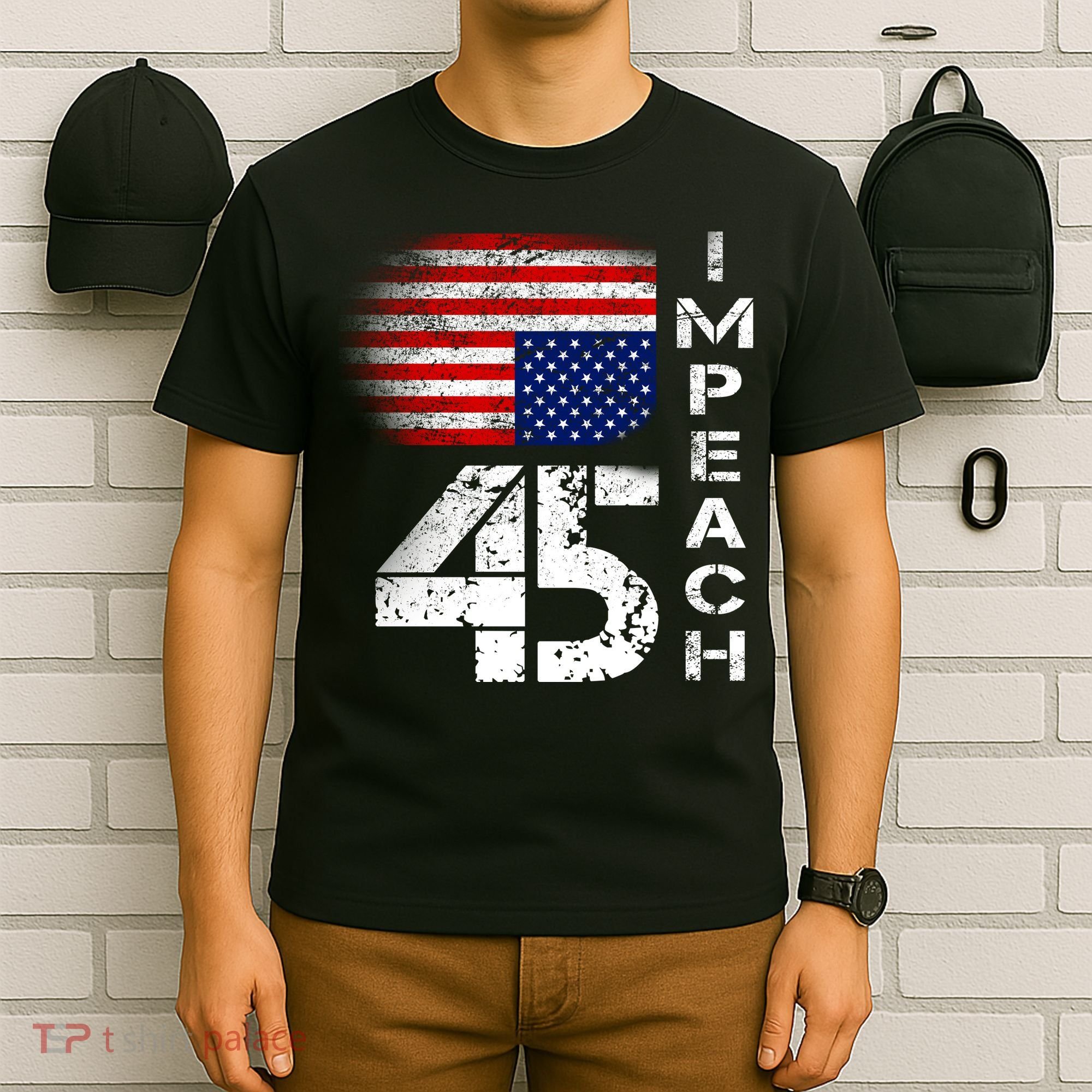 Impeach 45 Upside down Flag  T-Shirt
