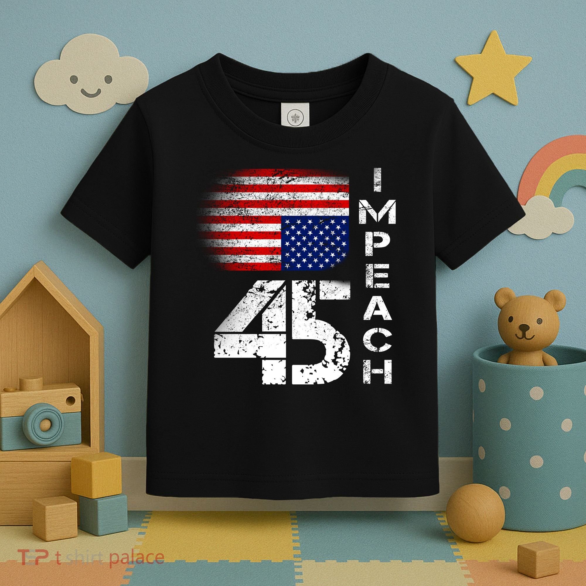 Impeach 45 Upside down Flag  Toddler T-Shirt