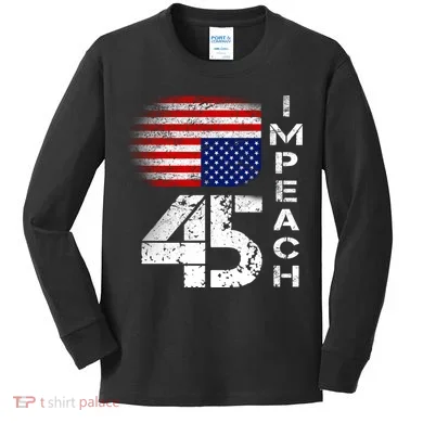 Impeach 45 Upside down Flag  Kids Long Sleeve Shirt