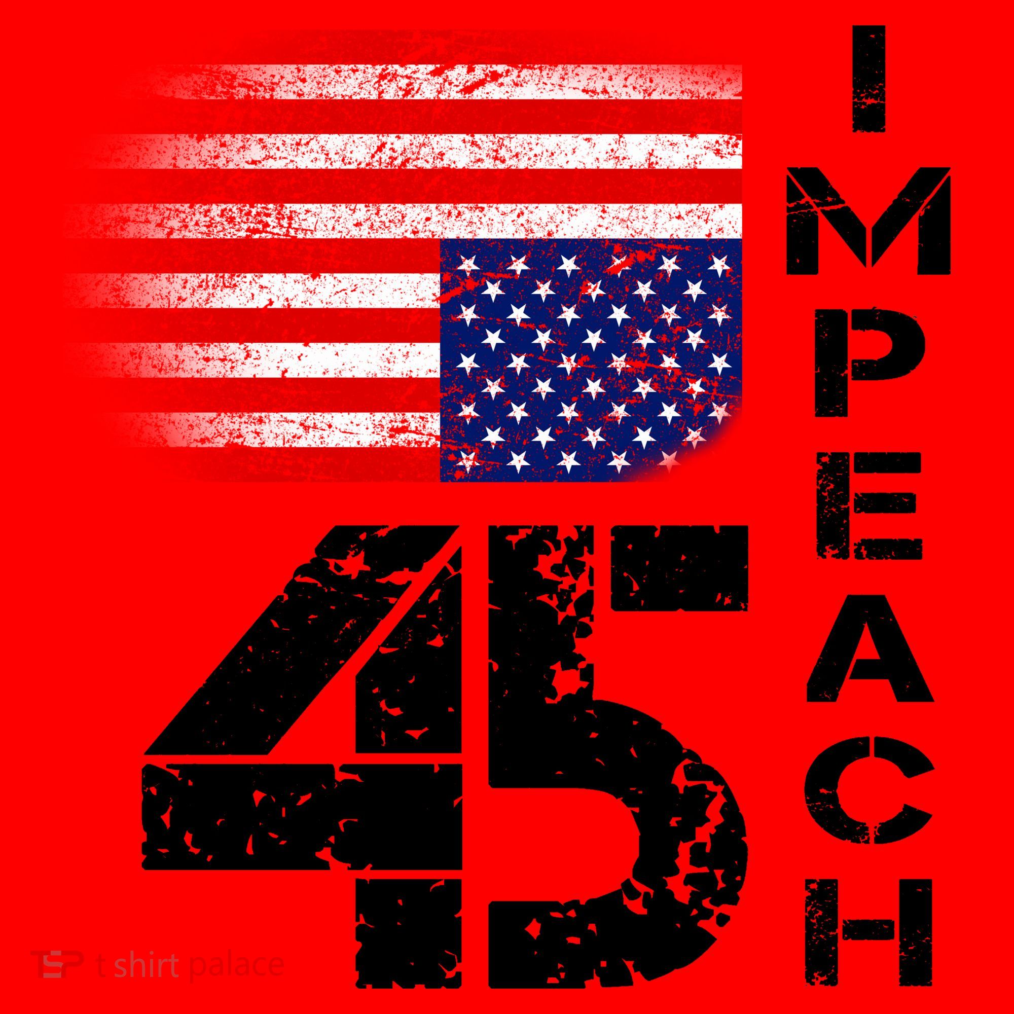 Impeach 45 Upside down Flag  Santa Hat