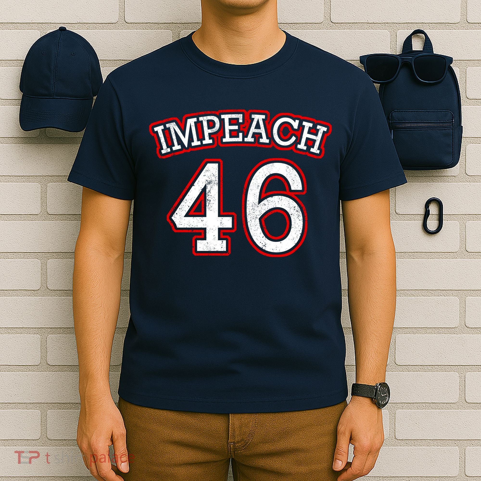 Impeach 46 Joe Biden Republican Conservative Anti-Biden  T-Shirt