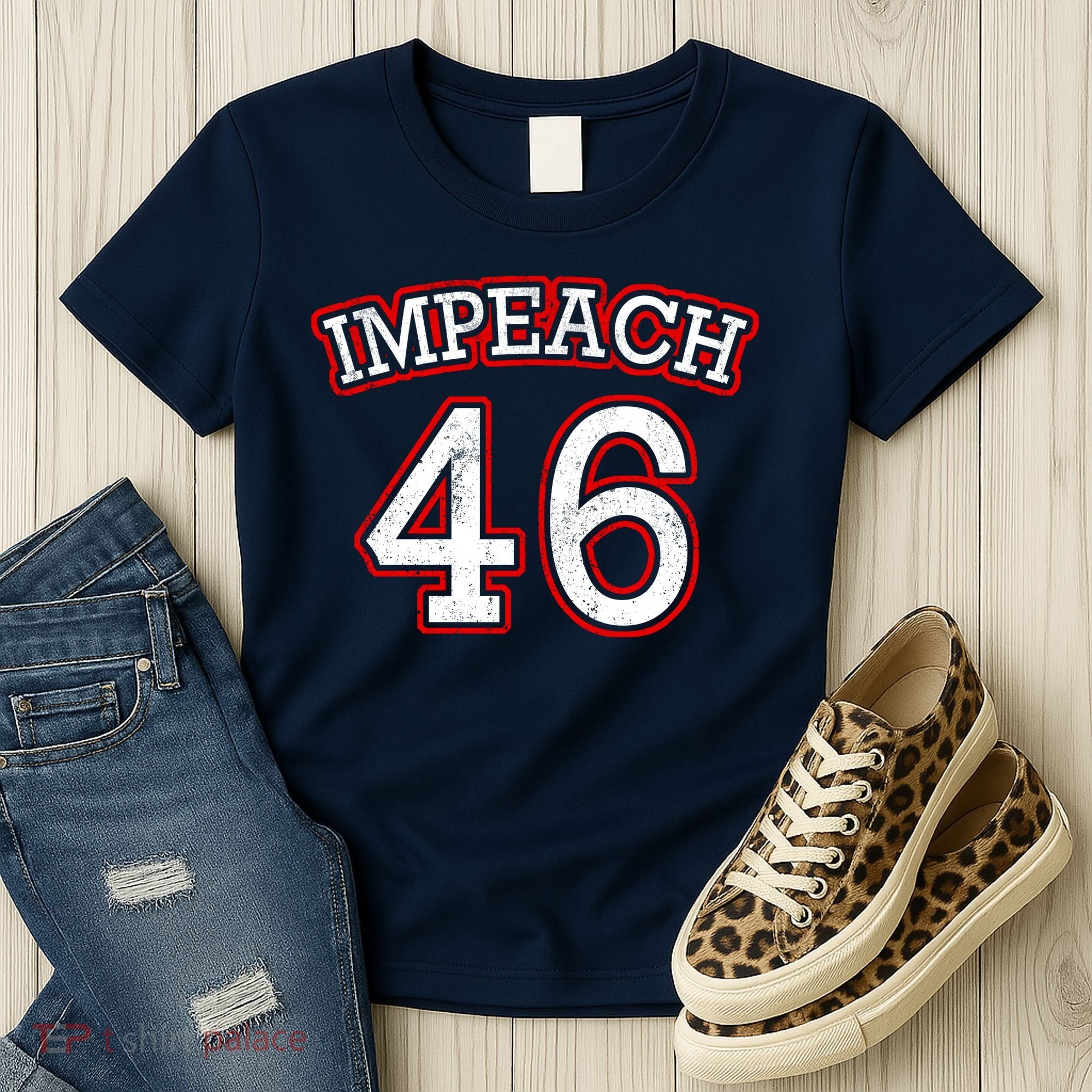 Impeach 46 Joe Biden Republican Conservative Anti-Biden  Women's T-Shirt