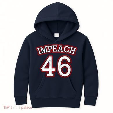 Impeach 46 Joe Biden Republican Conservative Anti-Biden  Kids Hoodie