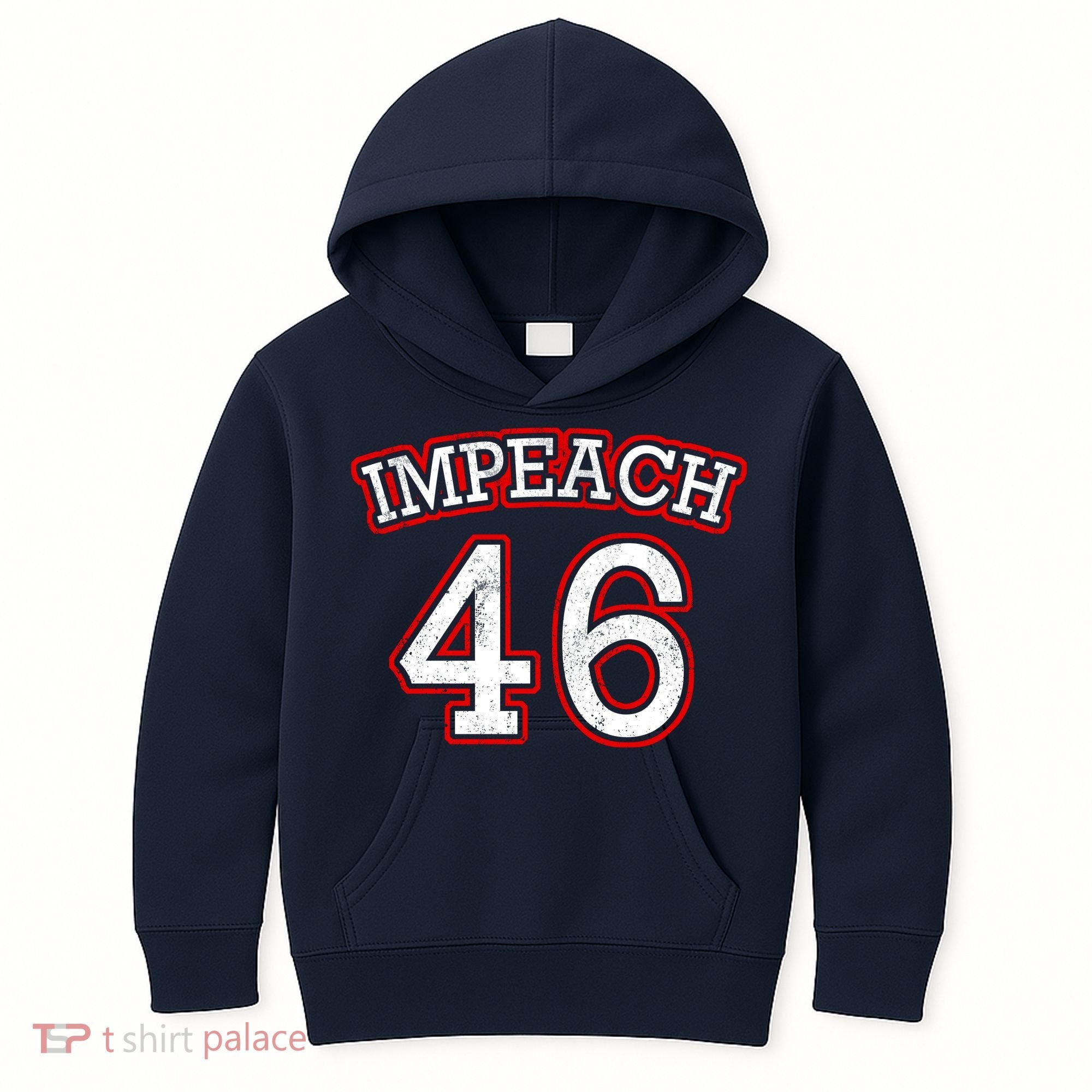 Impeach 46 Joe Biden Republican Conservative Anti-Biden  Kids Hoodie