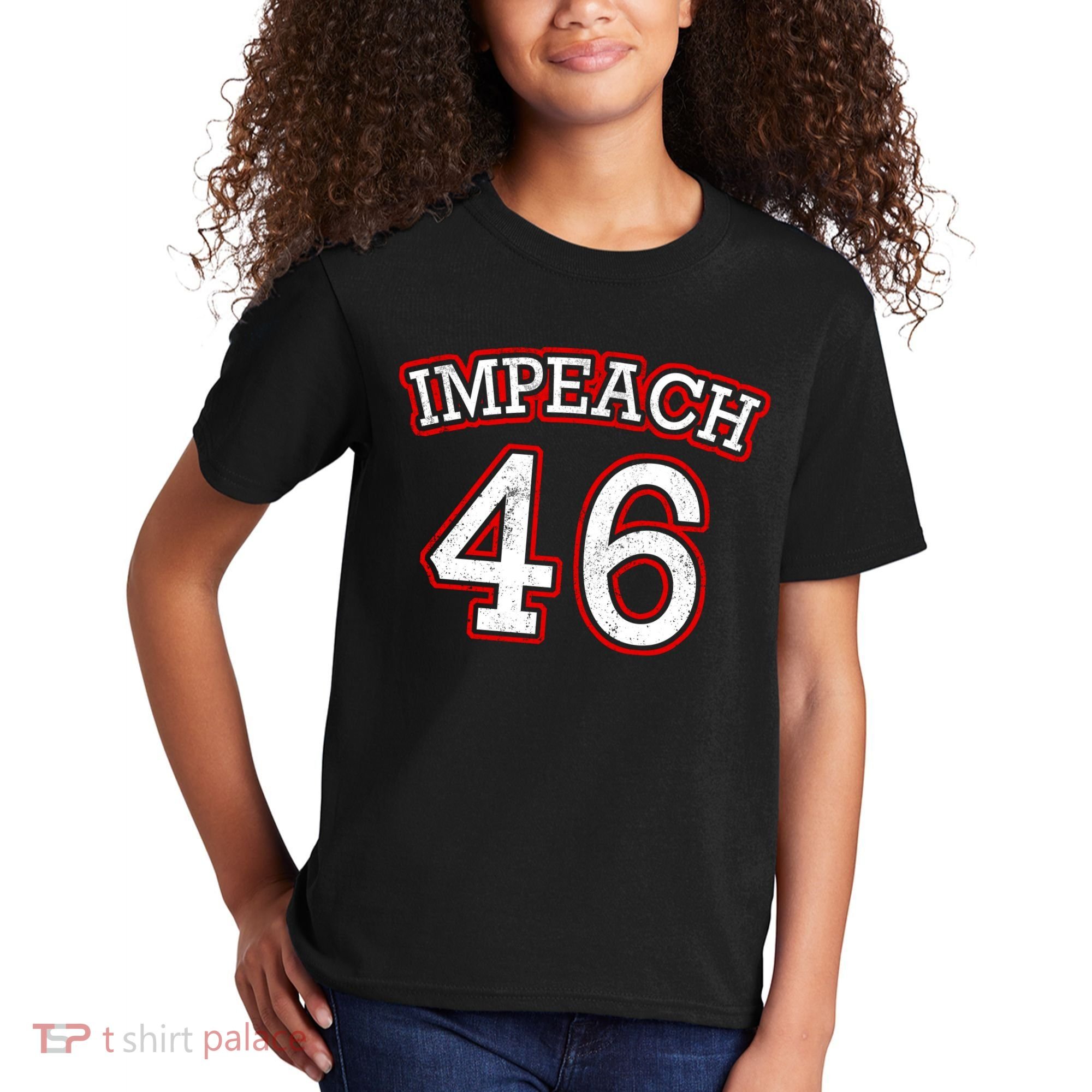 Impeach 46 Joe Biden Republican Conservative Anti-Biden  Kids T-Shirt