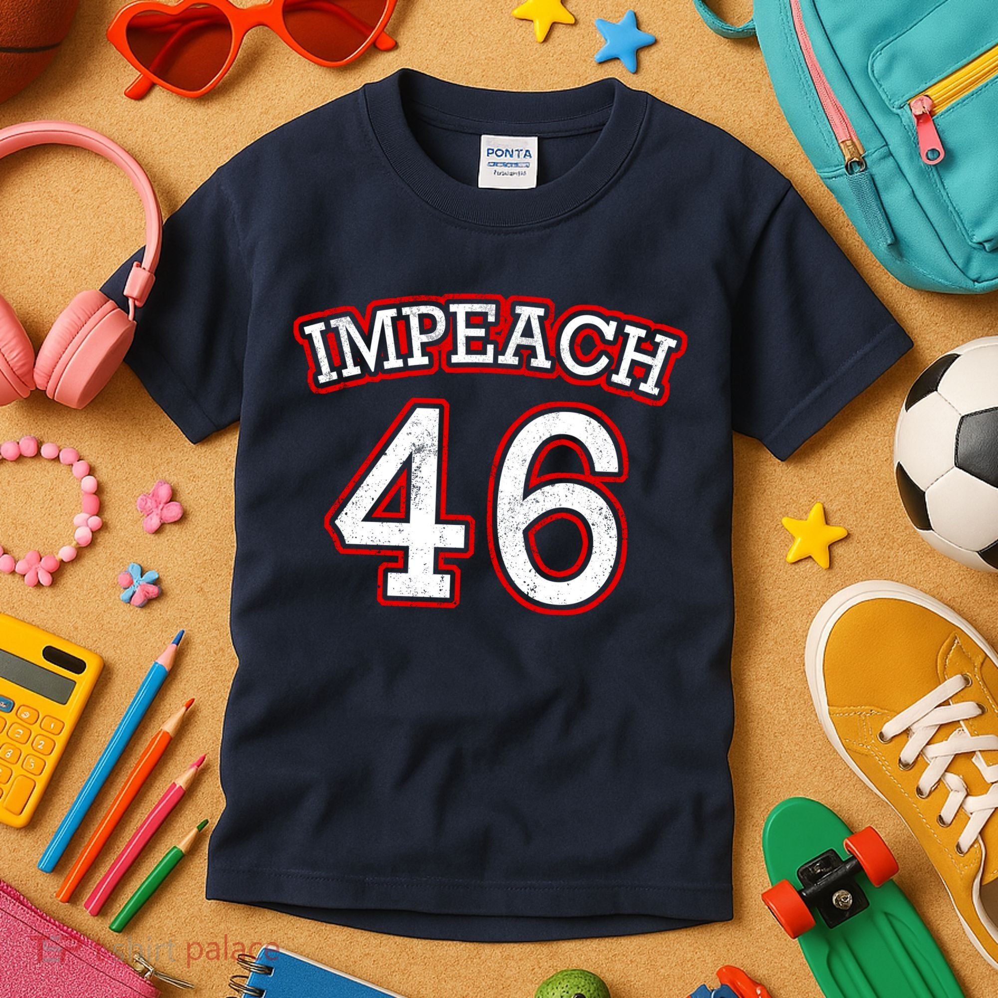 Impeach 46 Joe Biden Republican Conservative Anti-Biden  Kids T-Shirt