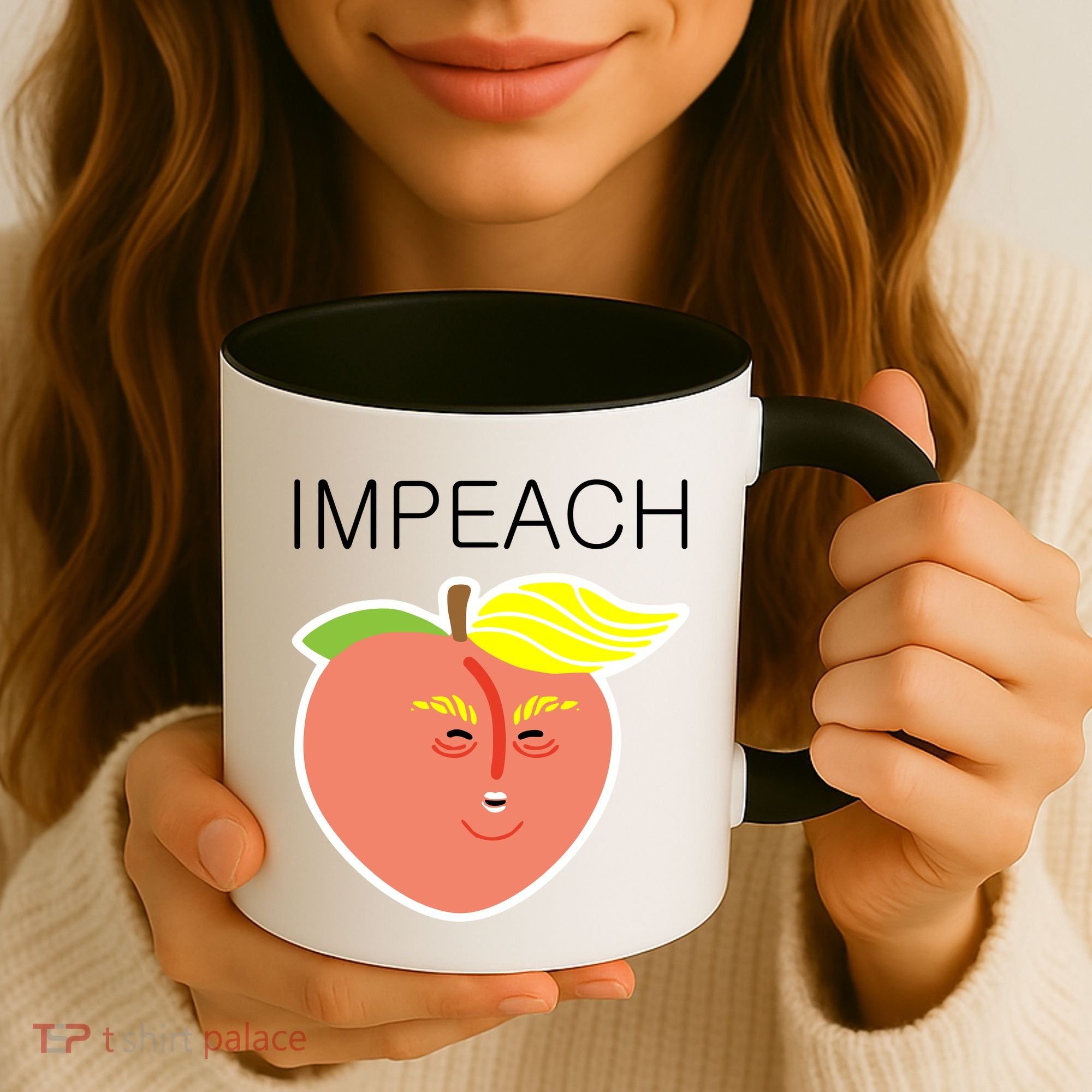Impeach Donald Anti Trump Peach Emoji Impeachment Coffee Mug
