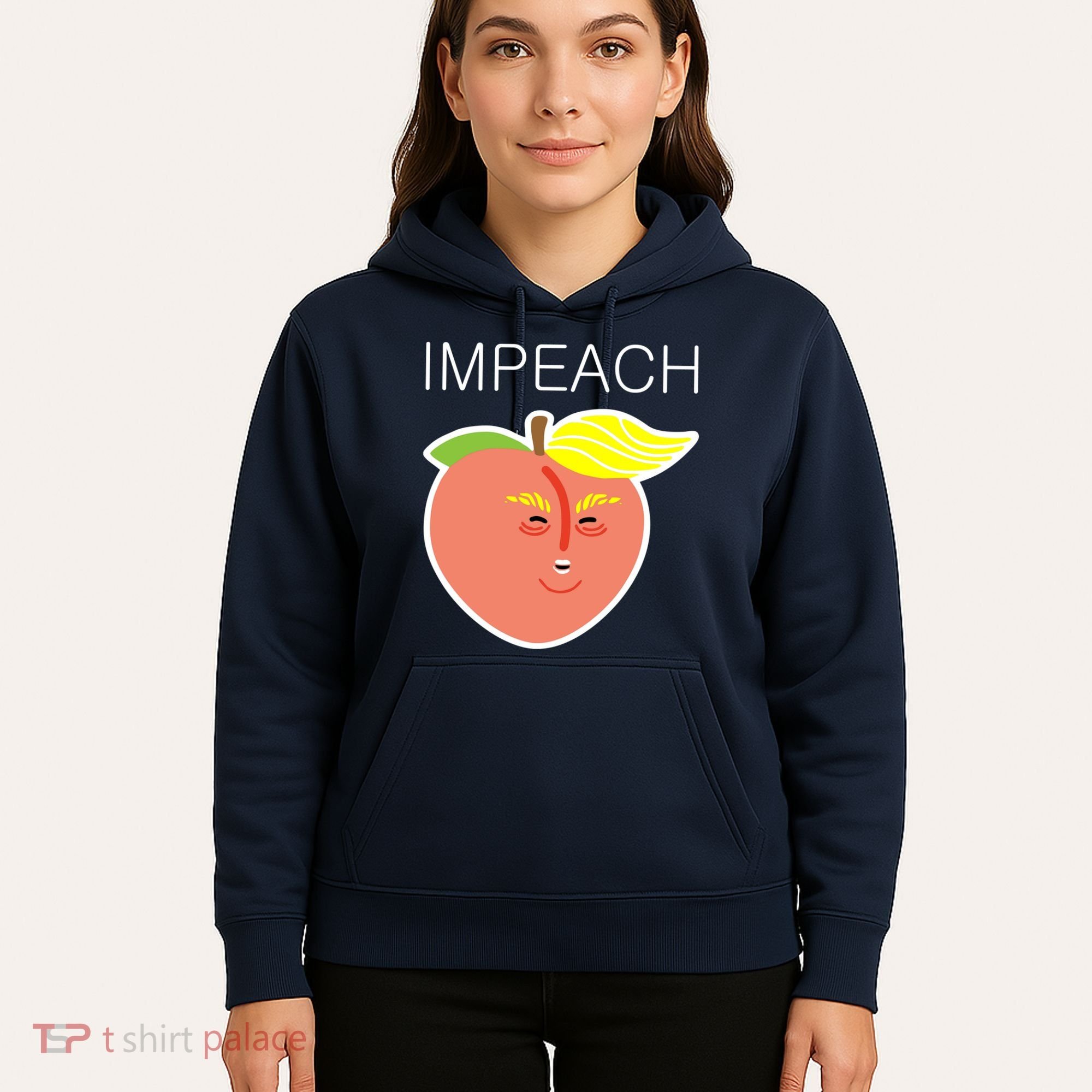 Impeach Donald Anti Trump Peach Emoji Impeachment Hoodie