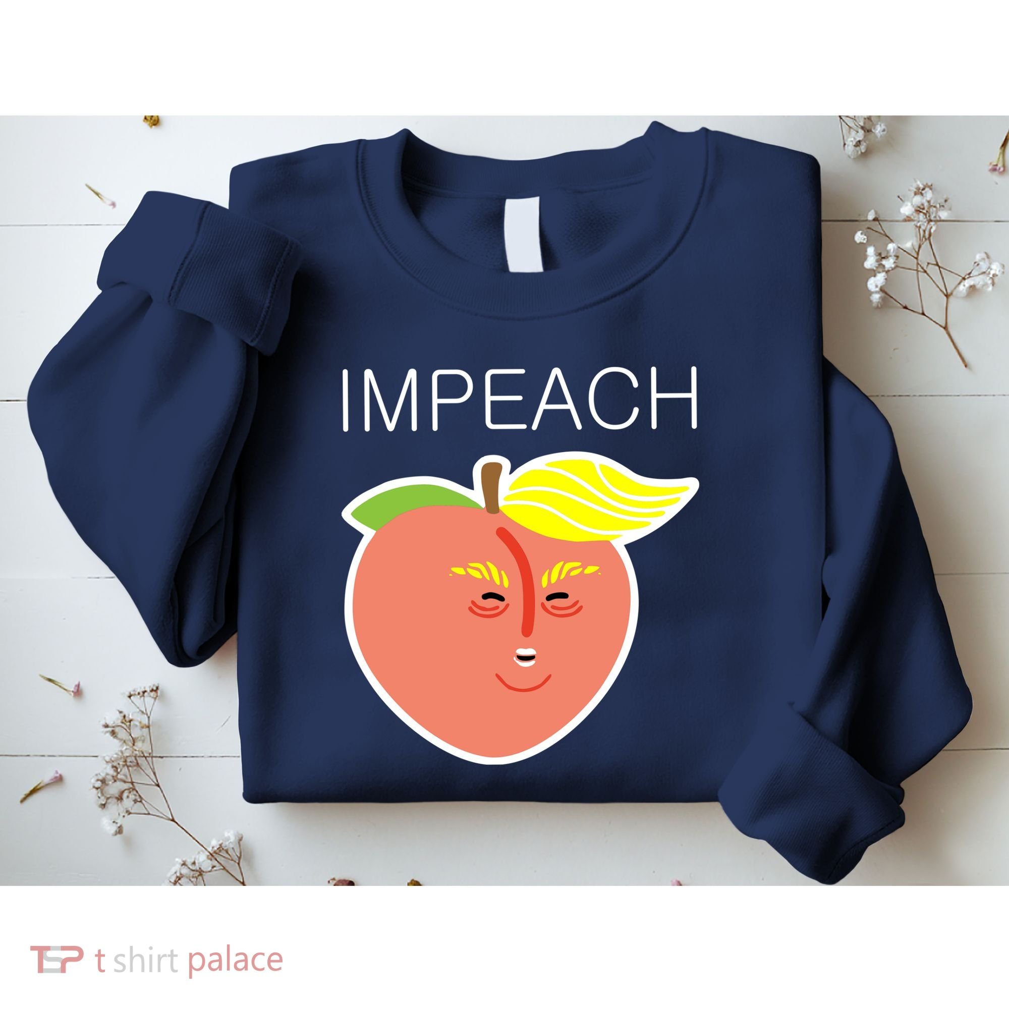 Impeach Donald Anti Trump Peach Emoji Impeachment Sweatshirt