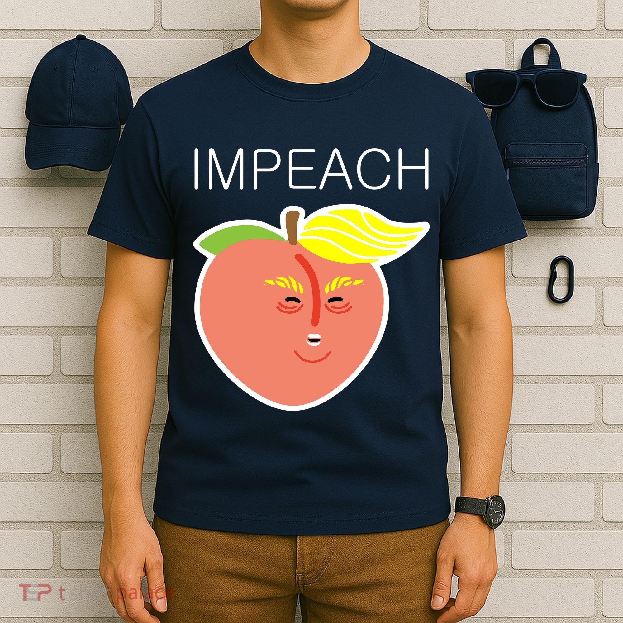Impeach Donald Anti Trump Peach Emoji Impeachment T-Shirt