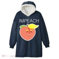 Impeach Donald Anti Trump Peach Emoji Impeachment Hooded Wearable Blanket thumb 0