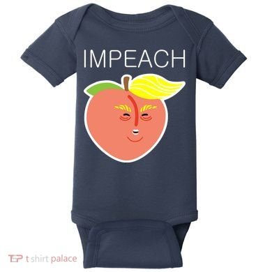 Impeach Donald Anti Trump Peach Emoji Impeachment Baby Bodysuit