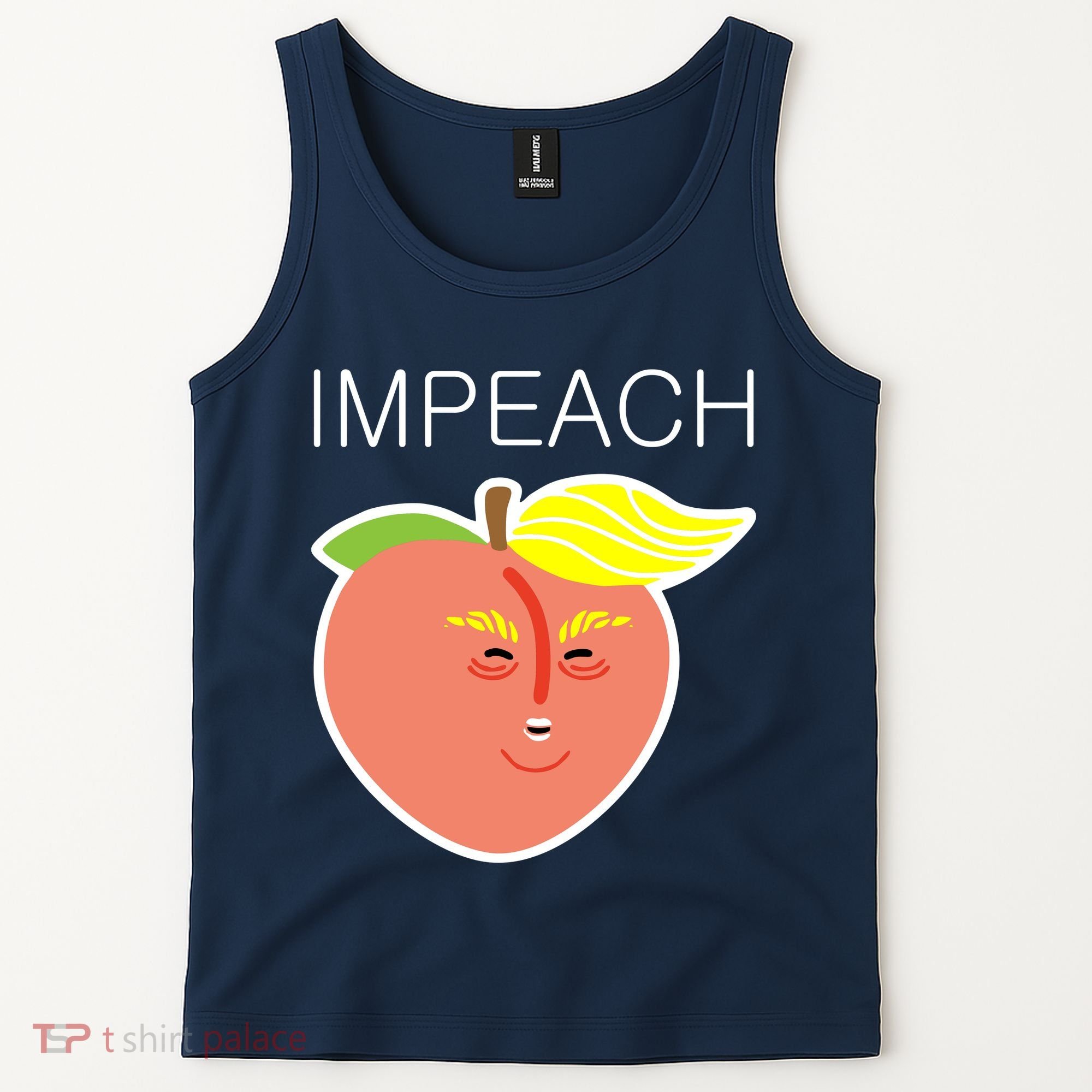 Impeach Donald Anti Trump Peach Emoji Impeachment Tank Top