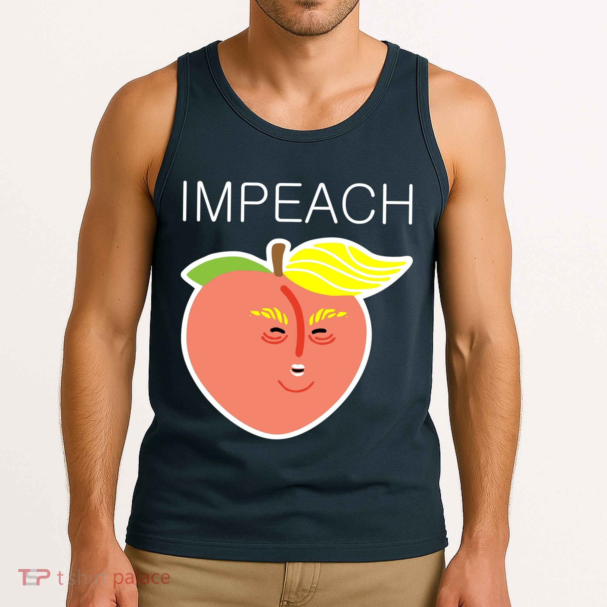 Impeach Donald Anti Trump Peach Emoji Impeachment Tank Top