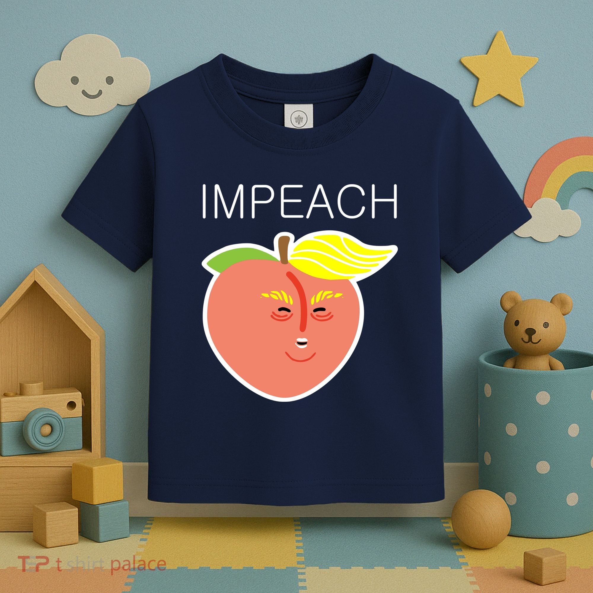 Impeach Donald Anti Trump Peach Emoji Impeachment Toddler T-Shirt