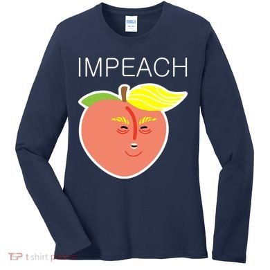 Impeach Donald Anti Trump Peach Emoji Impeachment Women's Long Sleeve Shirt