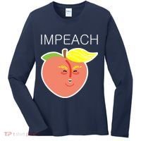 Impeach Donald Anti Trump Peach Emoji Impeachment Women's Long Sleeve Shirt thumb 0