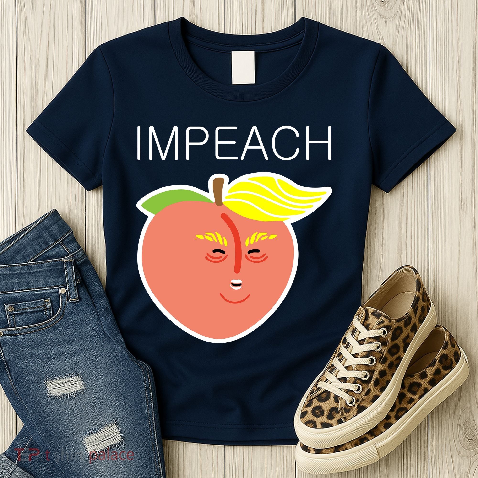 Impeach Donald Anti Trump Peach Emoji Impeachment Women's T-Shirt
