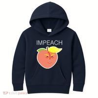 Impeach Donald Anti Trump Peach Emoji Impeachment Kids Hoodie thumb 0