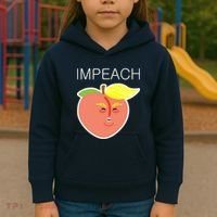 Impeach Donald Anti Trump Peach Emoji Impeachment Kids Hoodie thumb 3