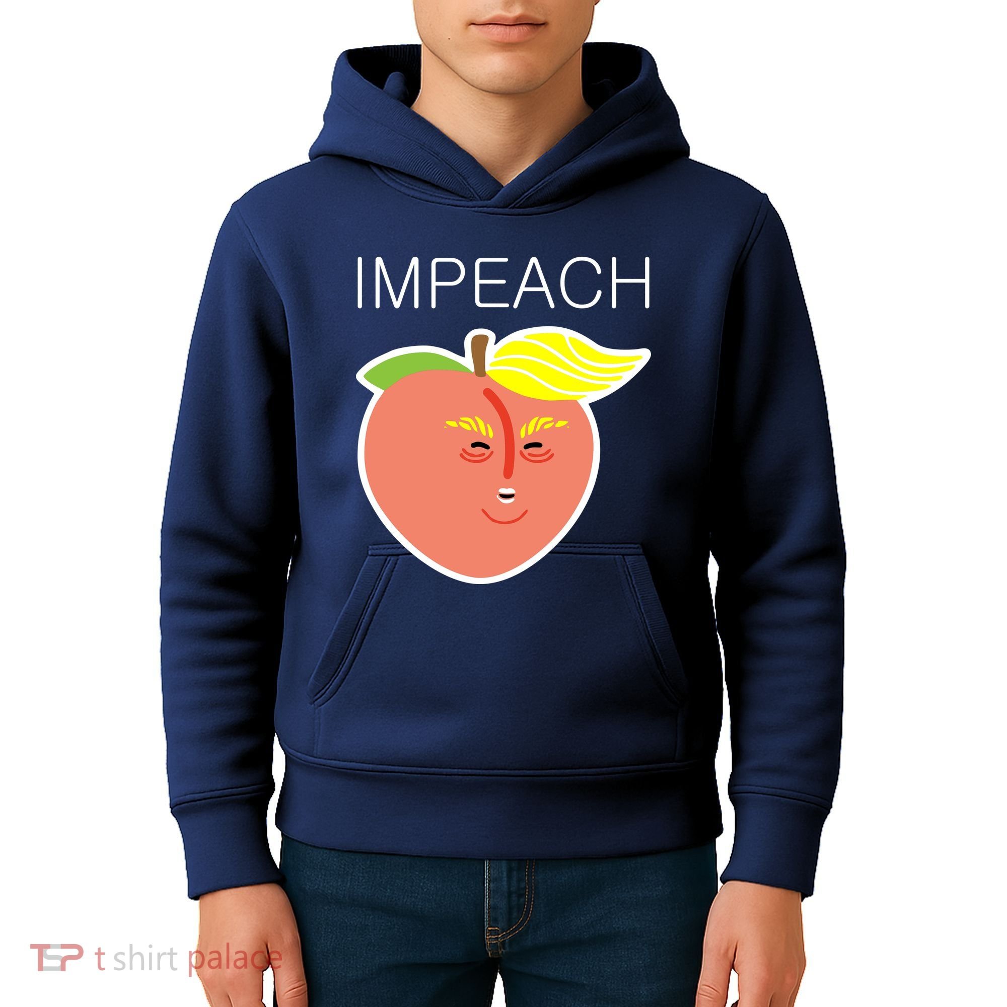 Impeach Donald Anti Trump Peach Emoji Impeachment Kids Hoodie