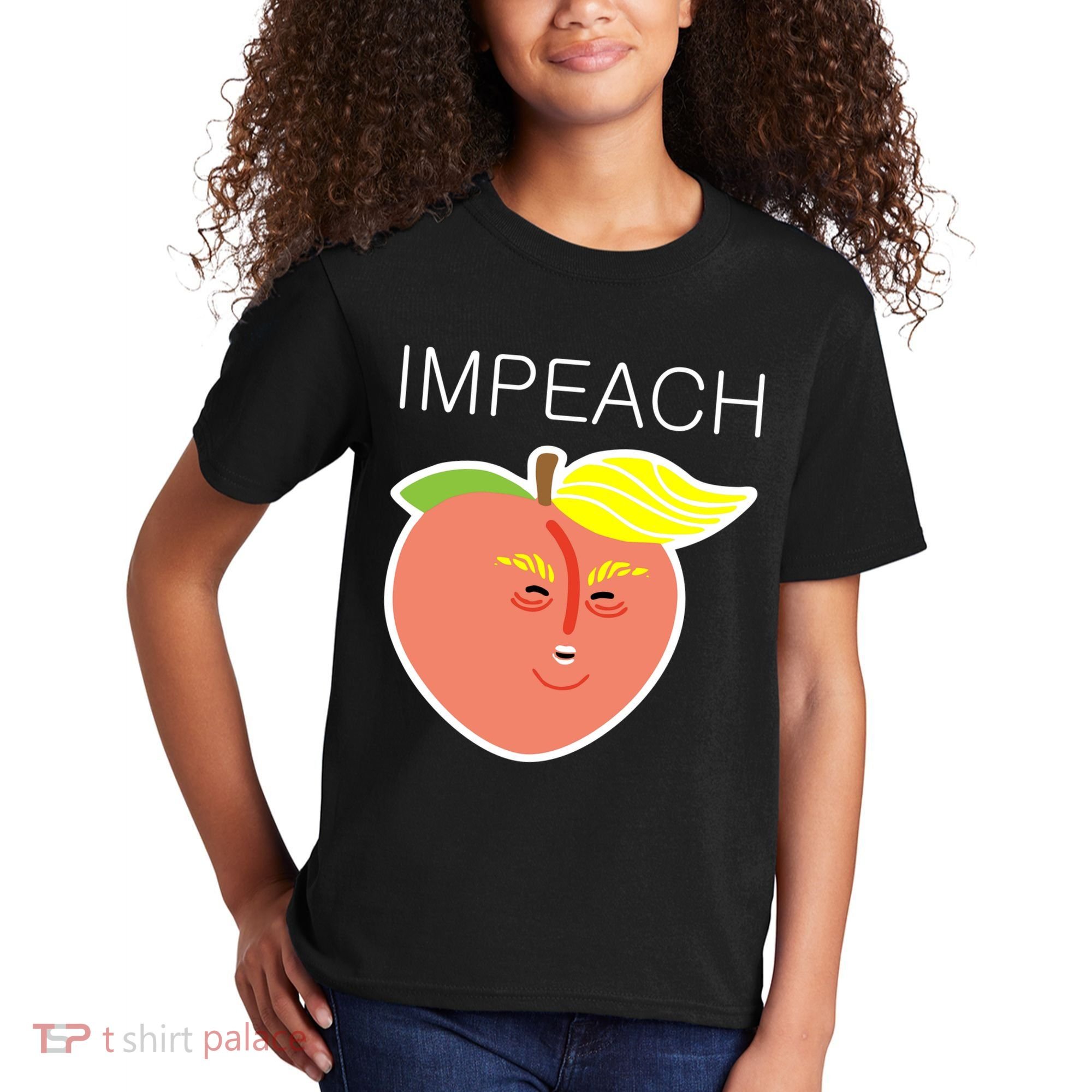 Impeach Donald Anti Trump Peach Emoji Impeachment Kids T-Shirt