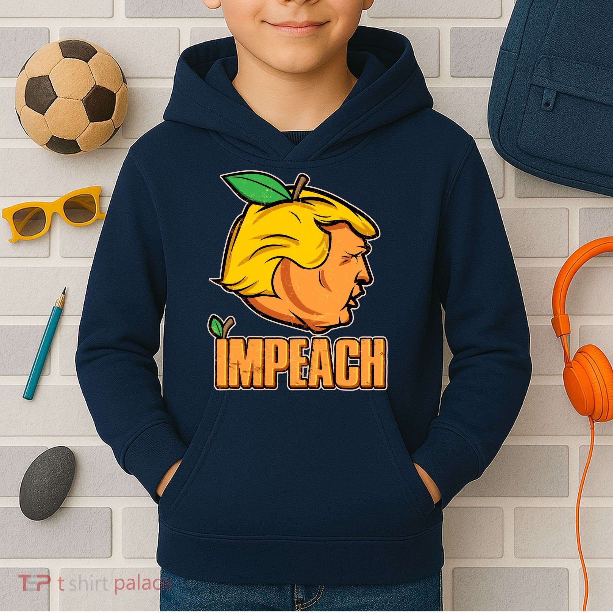 Impeach Trump Anti Trump Impeachment Kids Hoodie