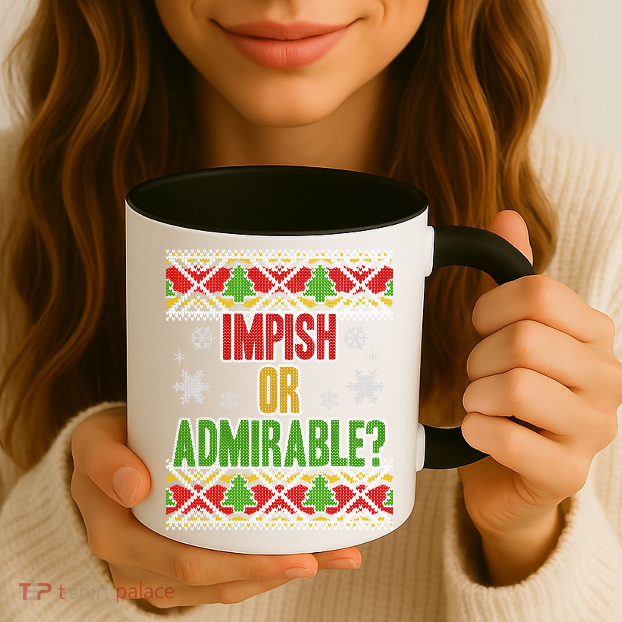 Impish or Admirable Ugly Christmas Coffee Mug