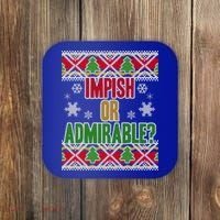 Impish or Admirable Ugly Christmas Coaster thumb 0