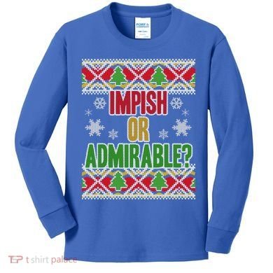 Impish or Admirable Ugly Christmas Kids Long Sleeve Shirt