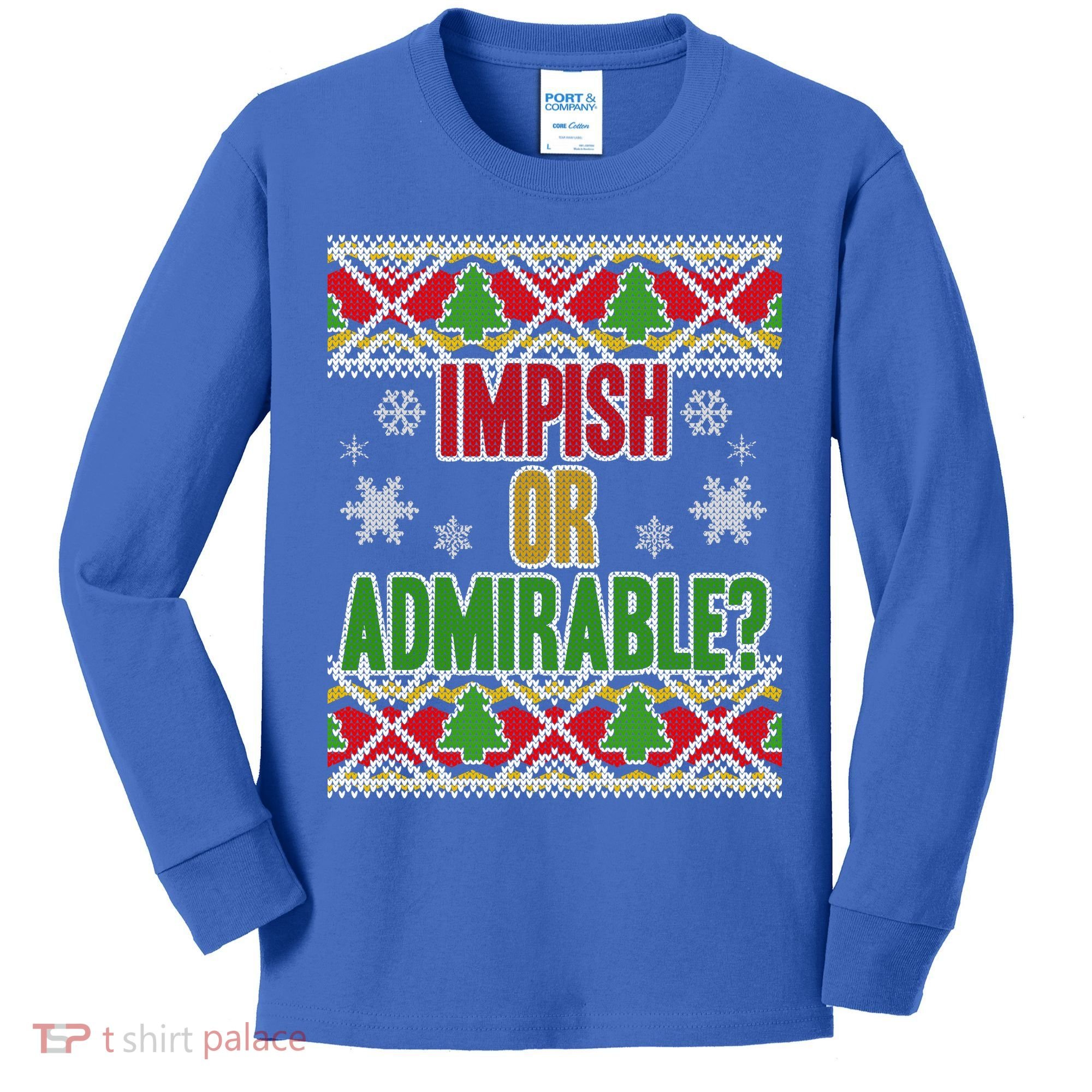 Impish or Admirable Ugly Christmas Kids Long Sleeve Shirt