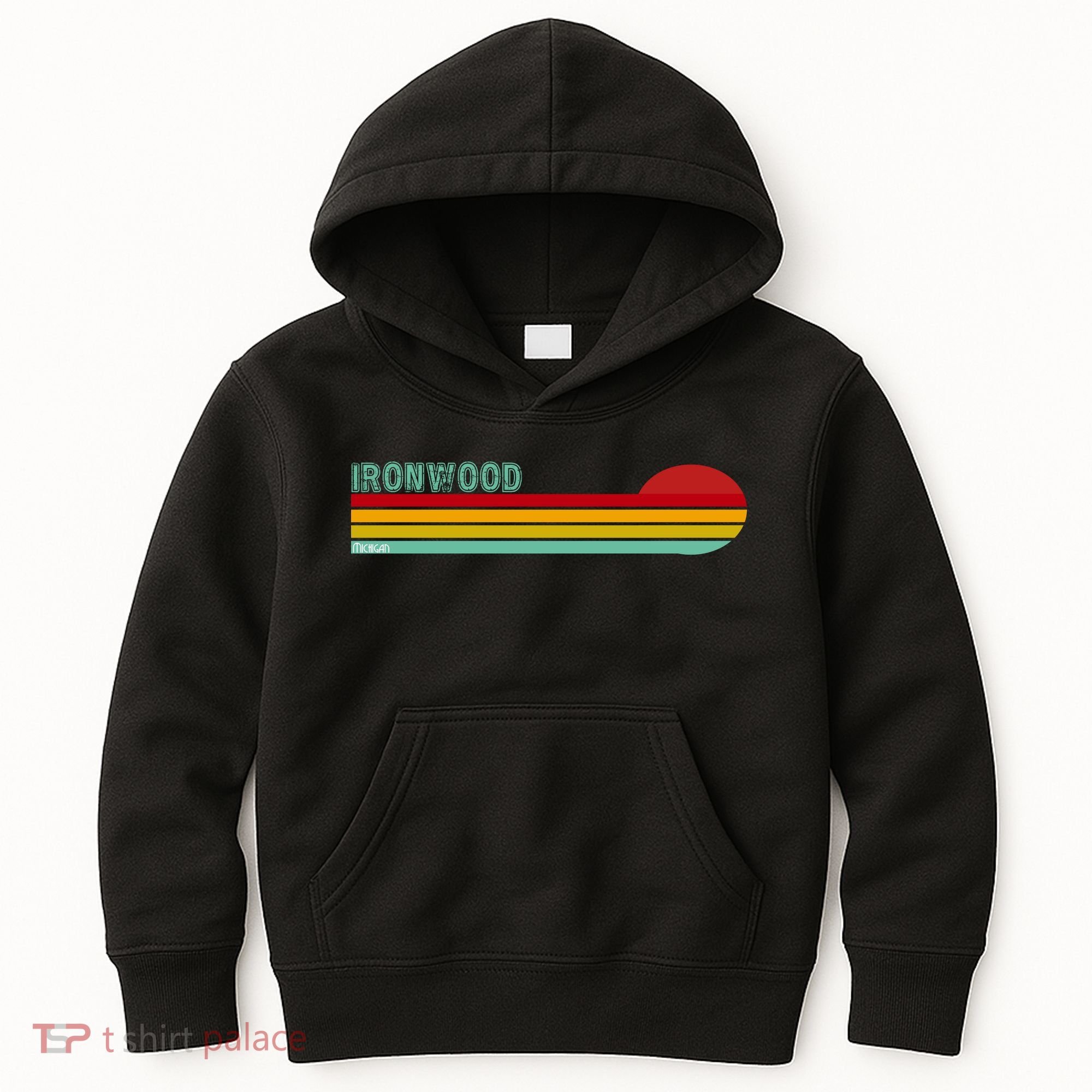 Ironwood Michigan Retro Kids Hoodie