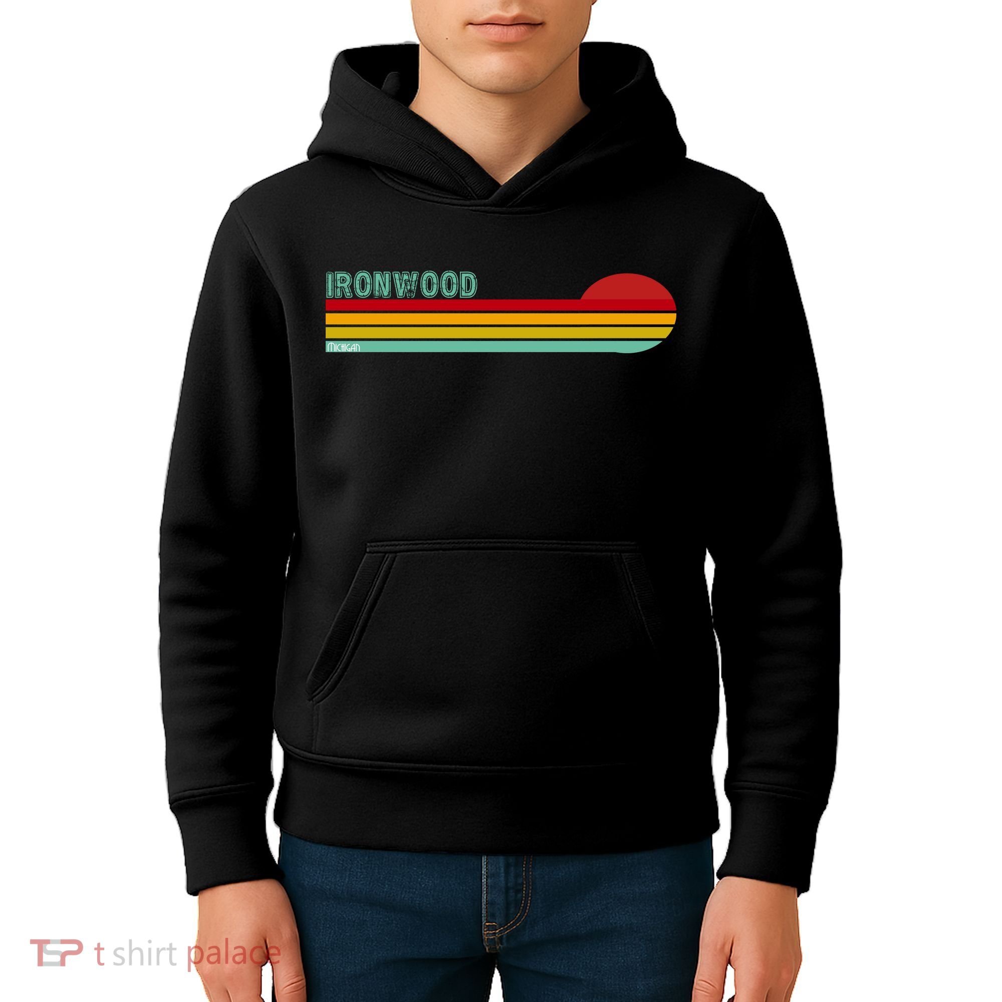 Ironwood Michigan Retro Kids Hoodie