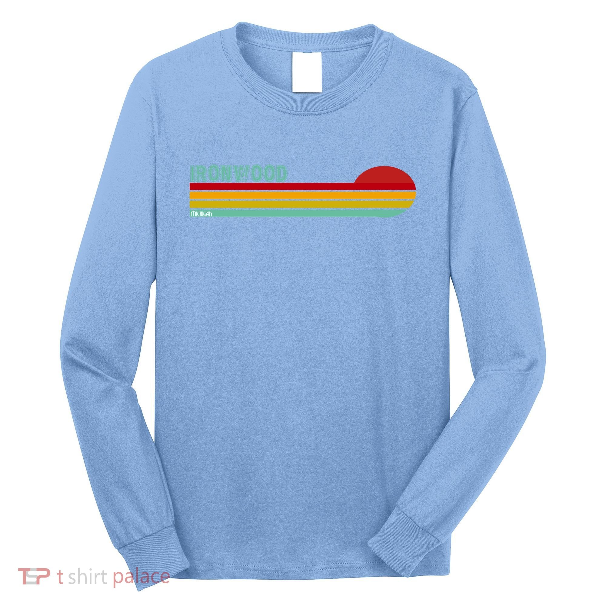 Ironwood Michigan Retro Long Sleeve Shirt