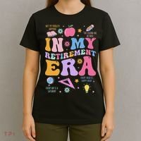 In My Retirement Era Retro Groovy Retired Teacher Women T-Shirt thumb 4