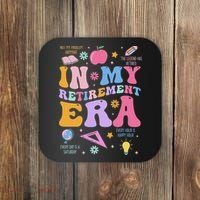 In My Retirement Era Retro Groovy Retired Teacher Women Coaster thumb 0