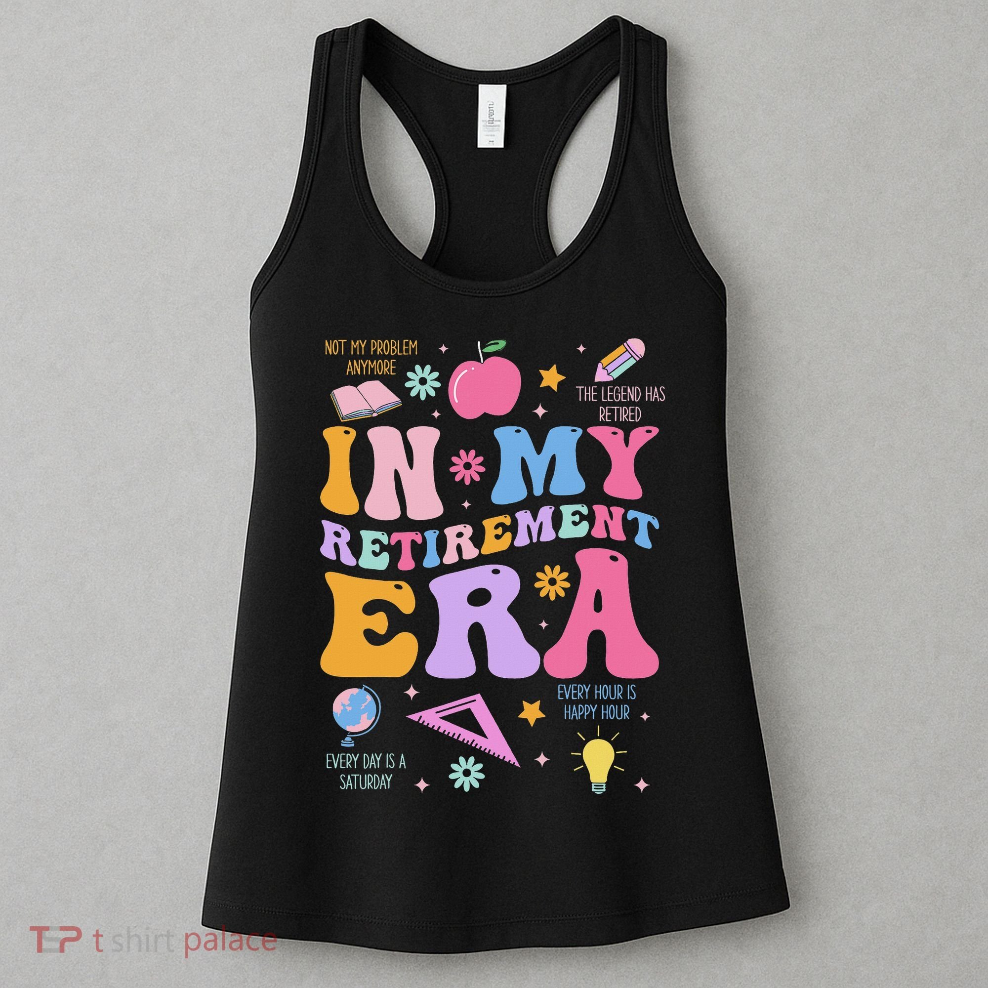 In My Retirement Era Retro Groovy Retired Teacher Women Women's Tank Top