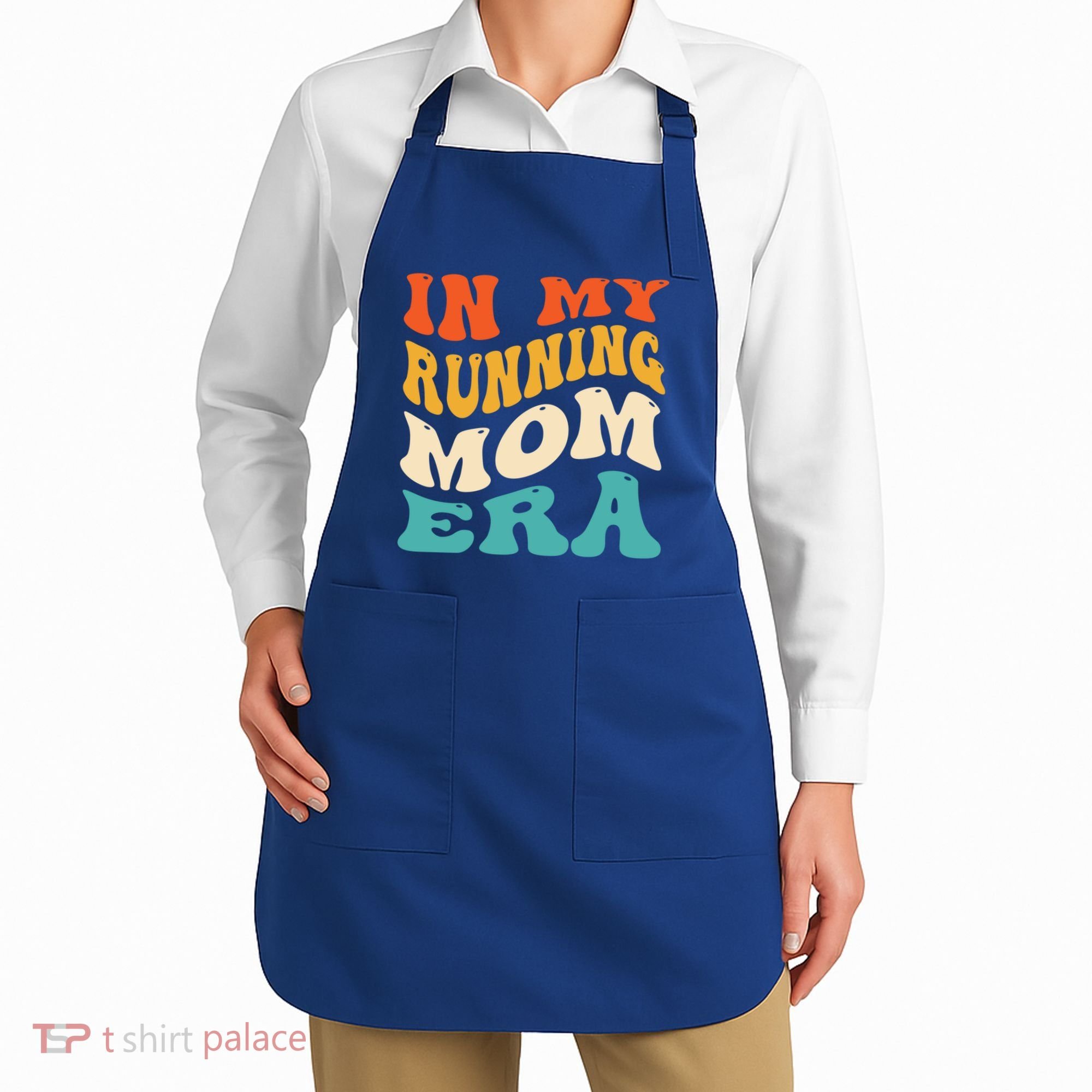 In My Running Mom Era Funny Runner Mom Retro Groovy Cute Gift Apron