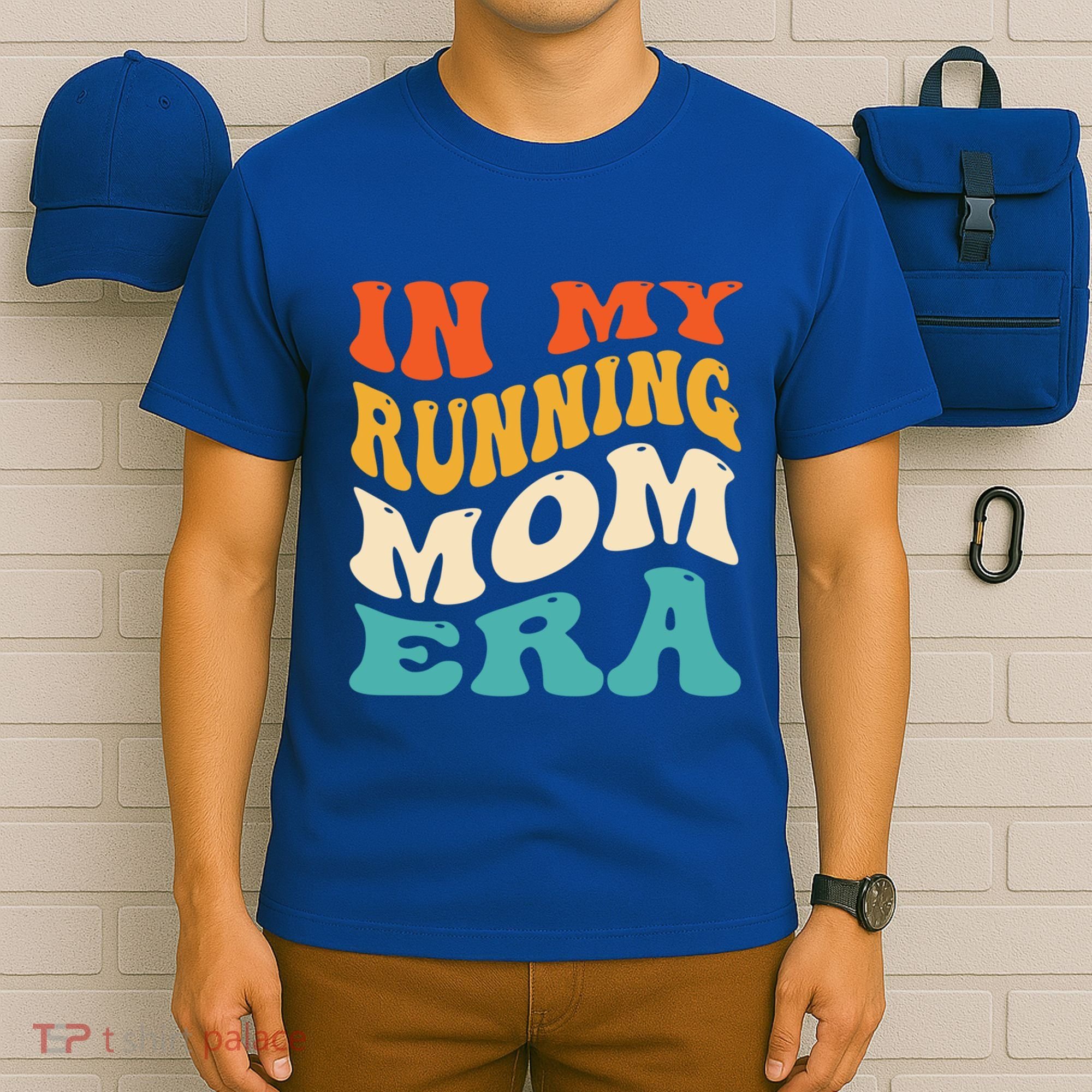 In My Running Mom Era Funny Runner Mom Retro Groovy Cute Gift T-Shirt
