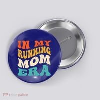 In My Running Mom Era Funny Runner Mom Retro Groovy Cute Gift Button thumb 0