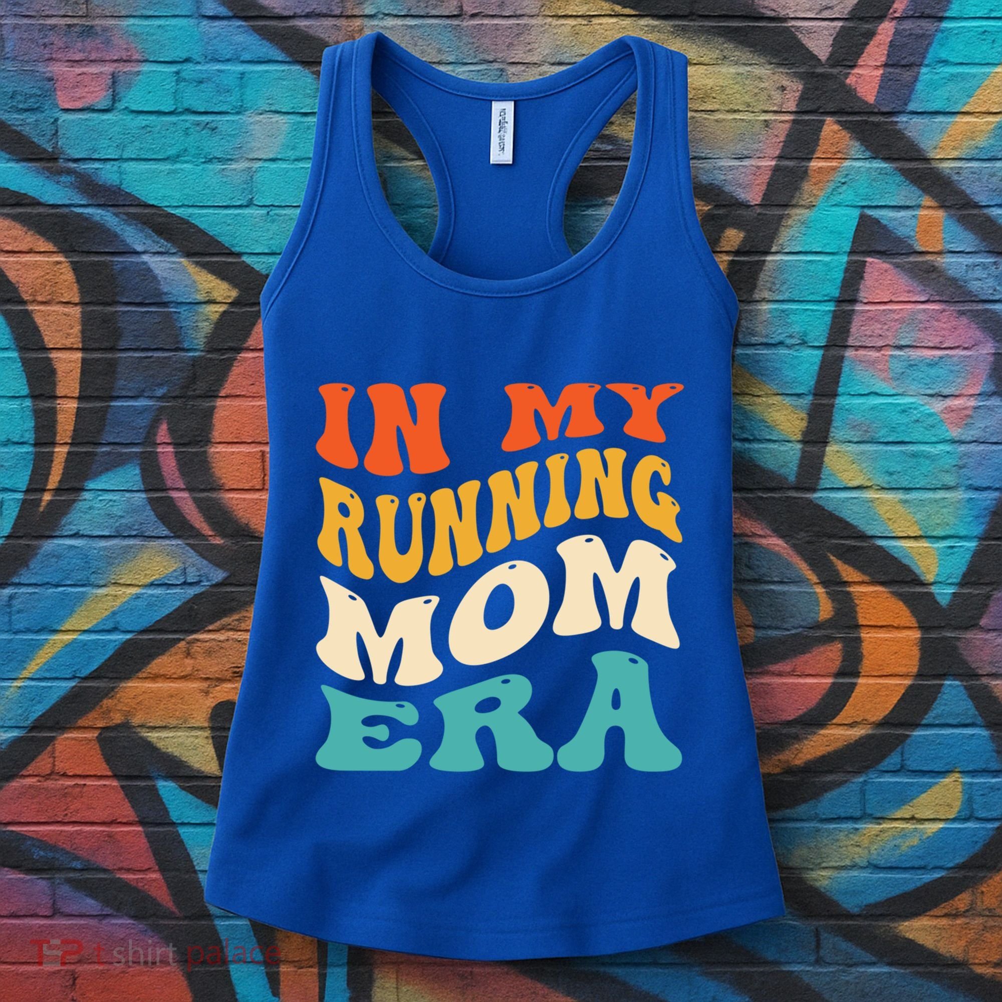 In My Running Mom Era Funny Runner Mom Retro Groovy Cute Gift Women's Tank Top